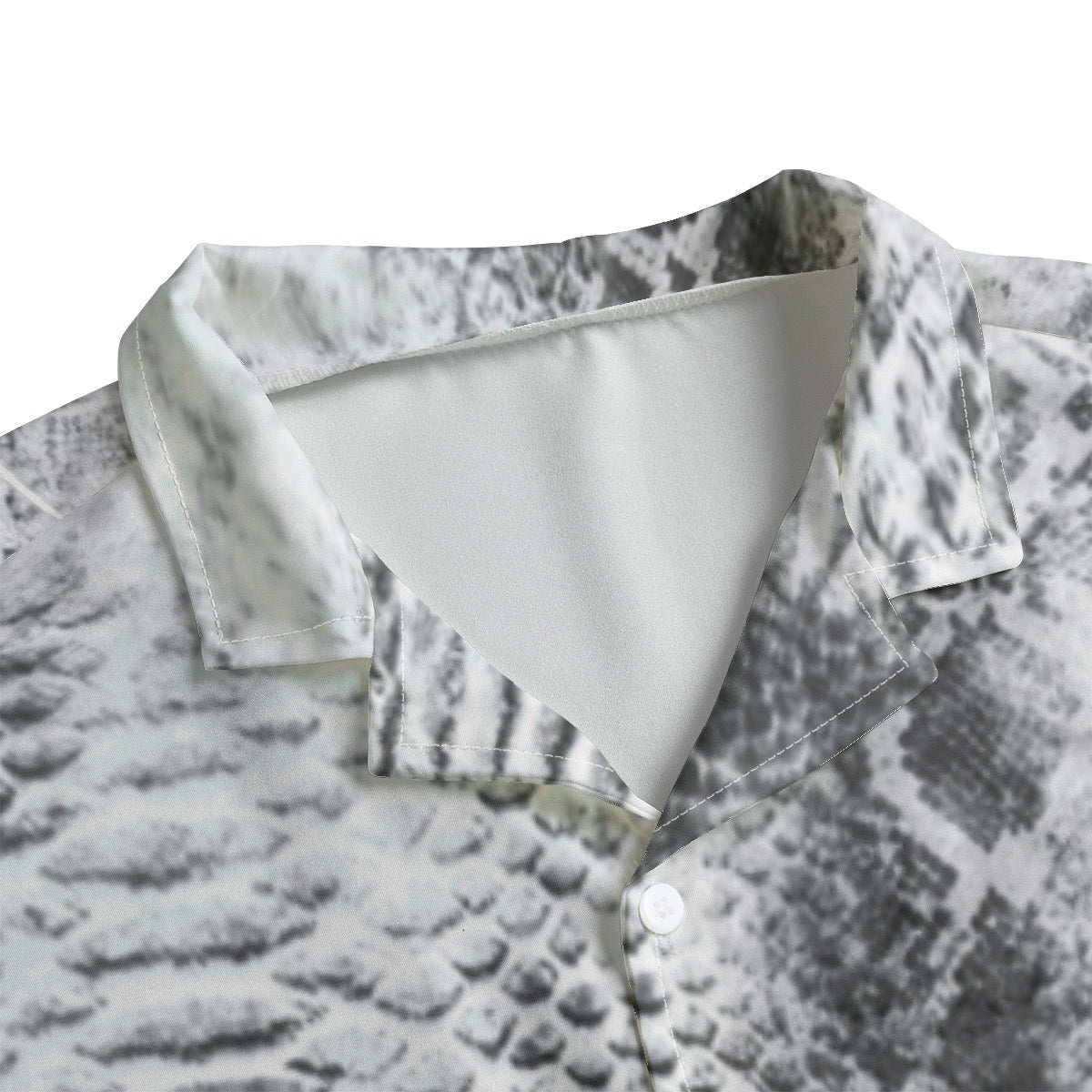 White Snakeskin & Bone Hawaiian Shirt