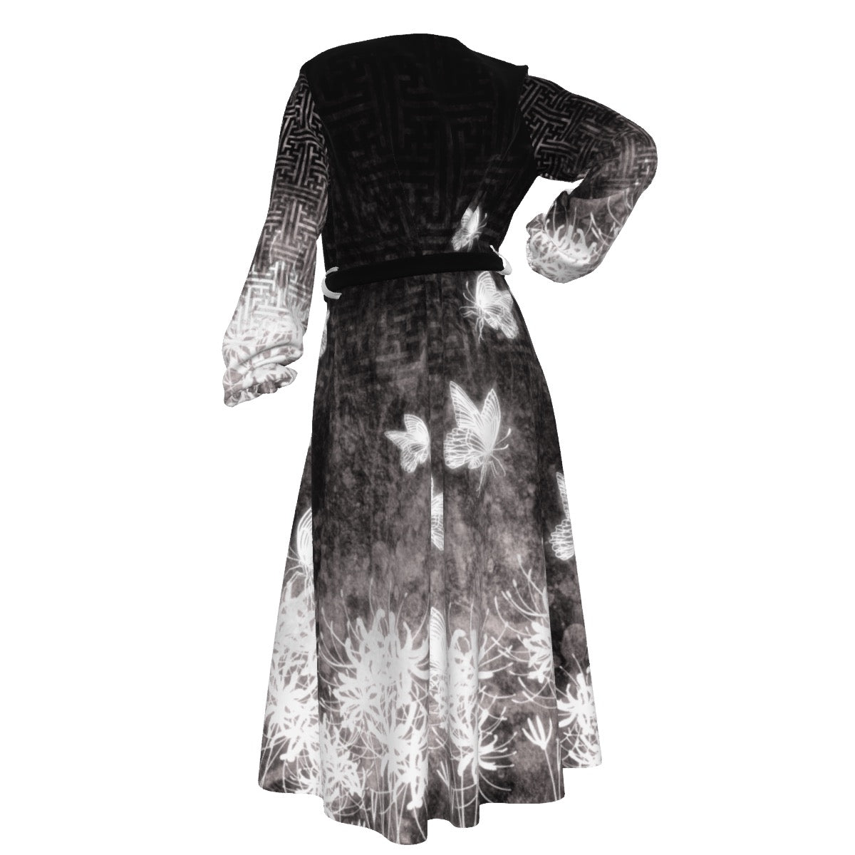 White Sayagata Chiffon Robe