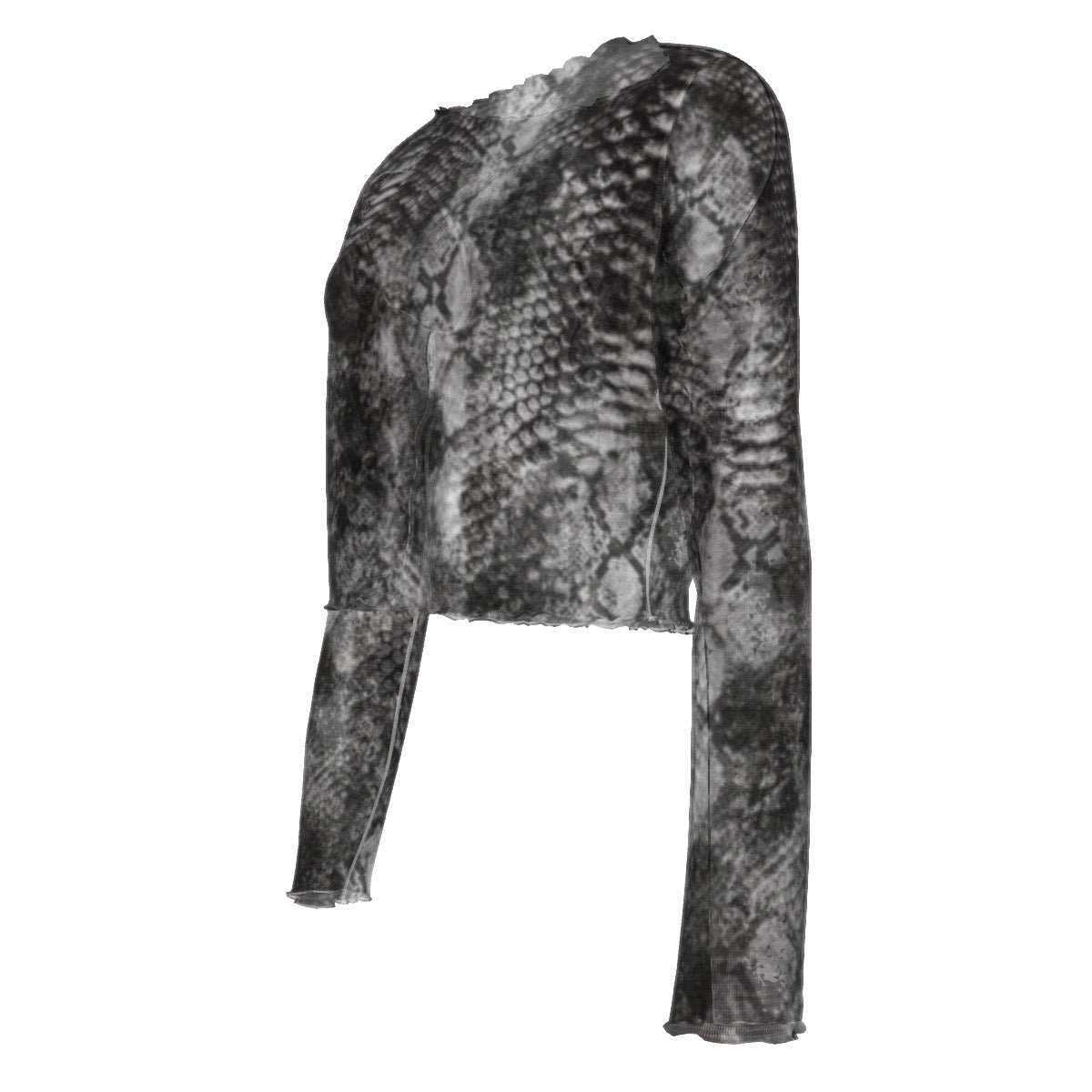 Snake Skin Mesh Long Sleeves T-shirt