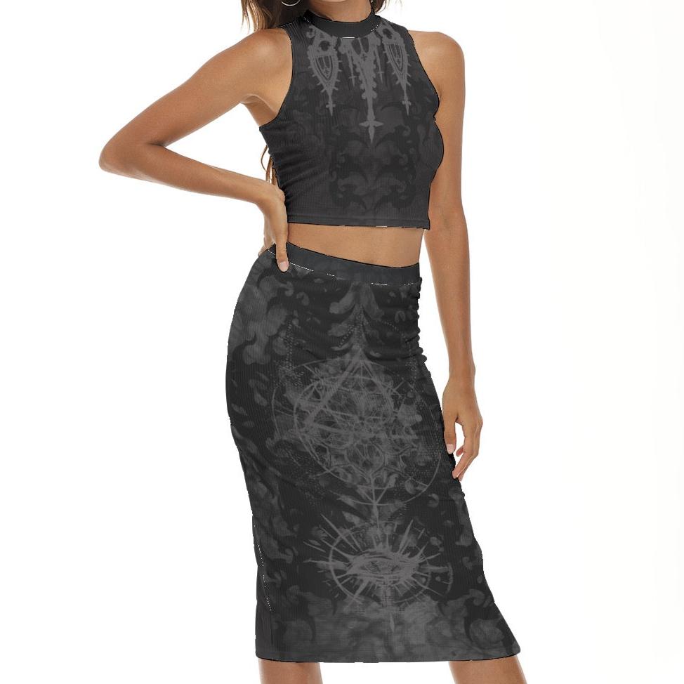 Cathedral Fractal Tank Top & Split High Skirt Set