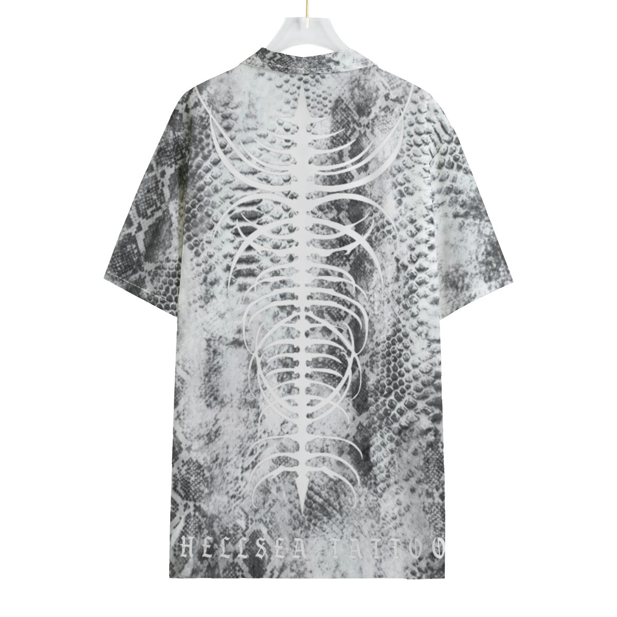 White Snakeskin & Bone Hawaiian Shirt