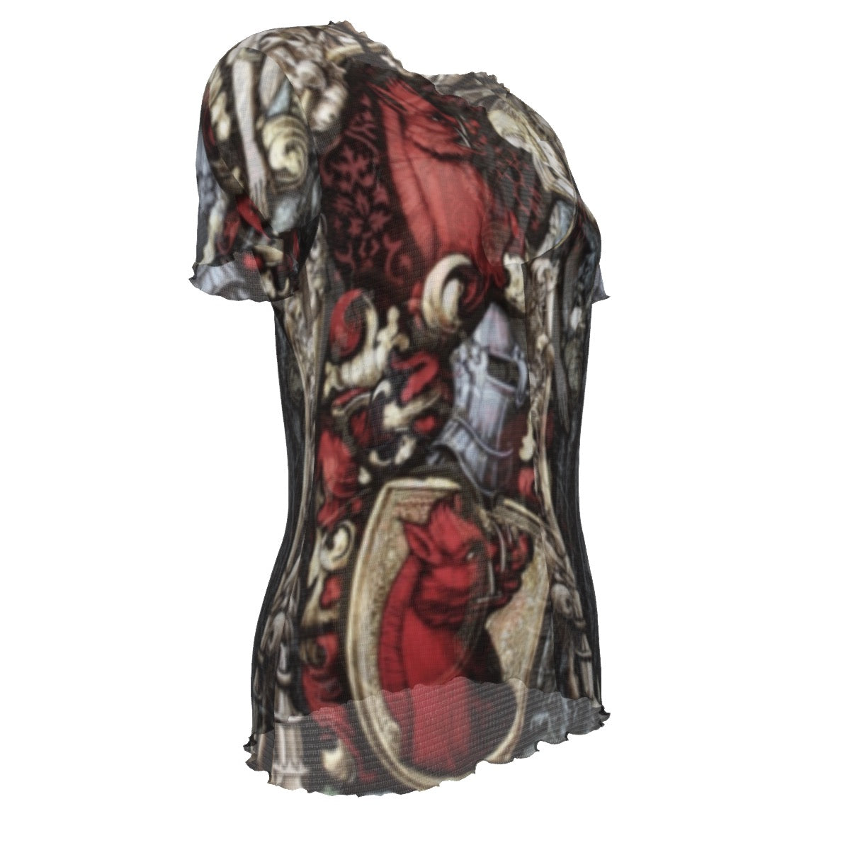 Medieval Danse Macabre Short Sleeve Mesh Blouse