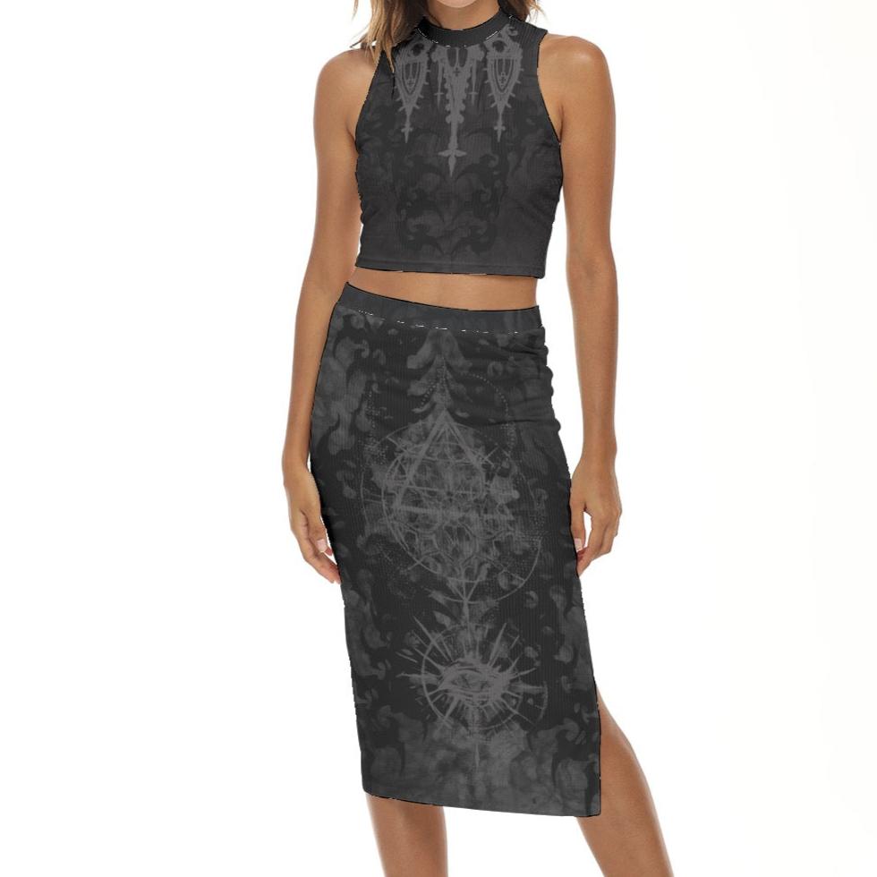 Cathedral Fractal Tank Top & Split High Skirt Set