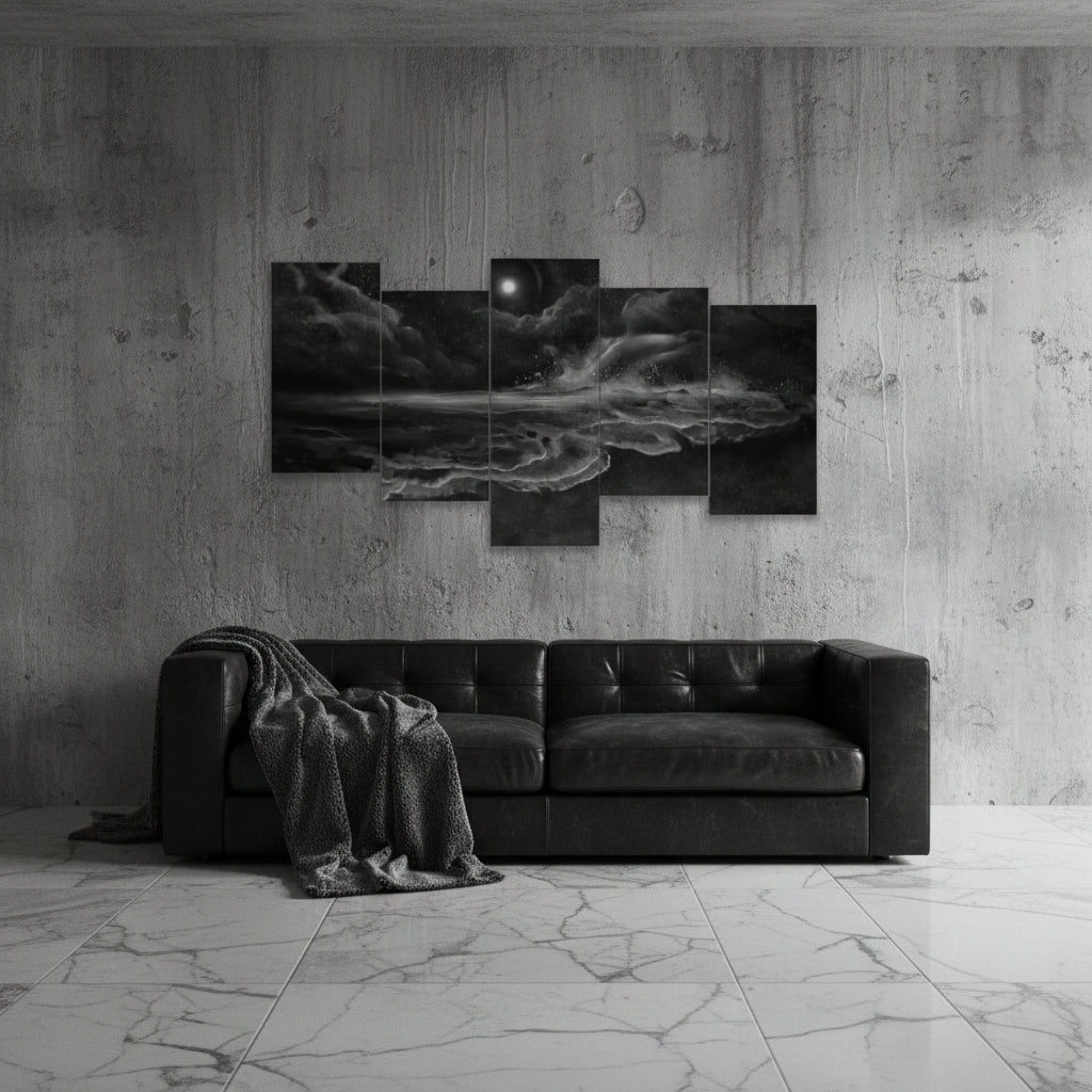 "Noche Obscura del Alma" Framed five-piece mural