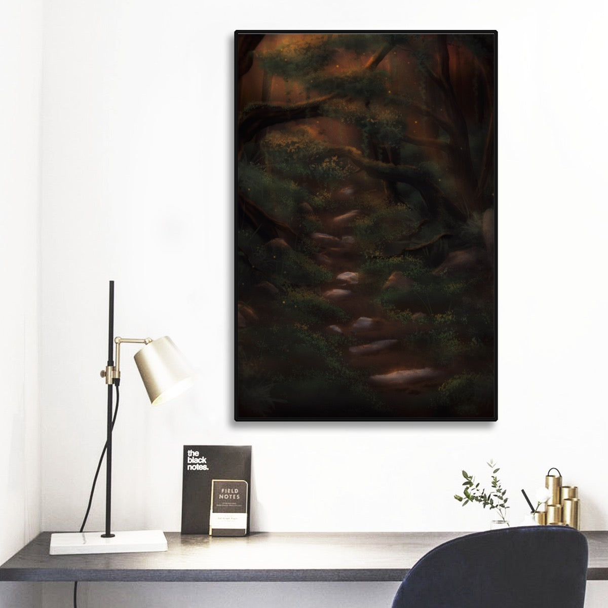 "The Path" Black Frame Painting