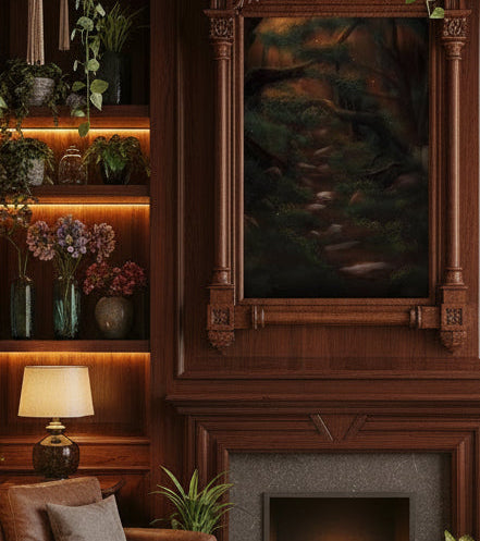 "The Path" Black Frame Painting