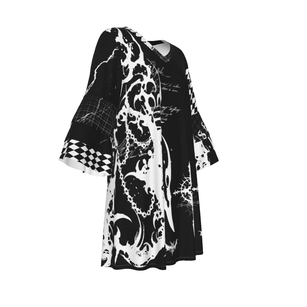 Ryleigh Collage Ruffle Sleeve Dress