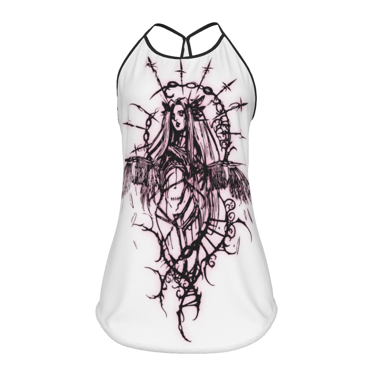 D.N.Angel Pink Cross Tank Top