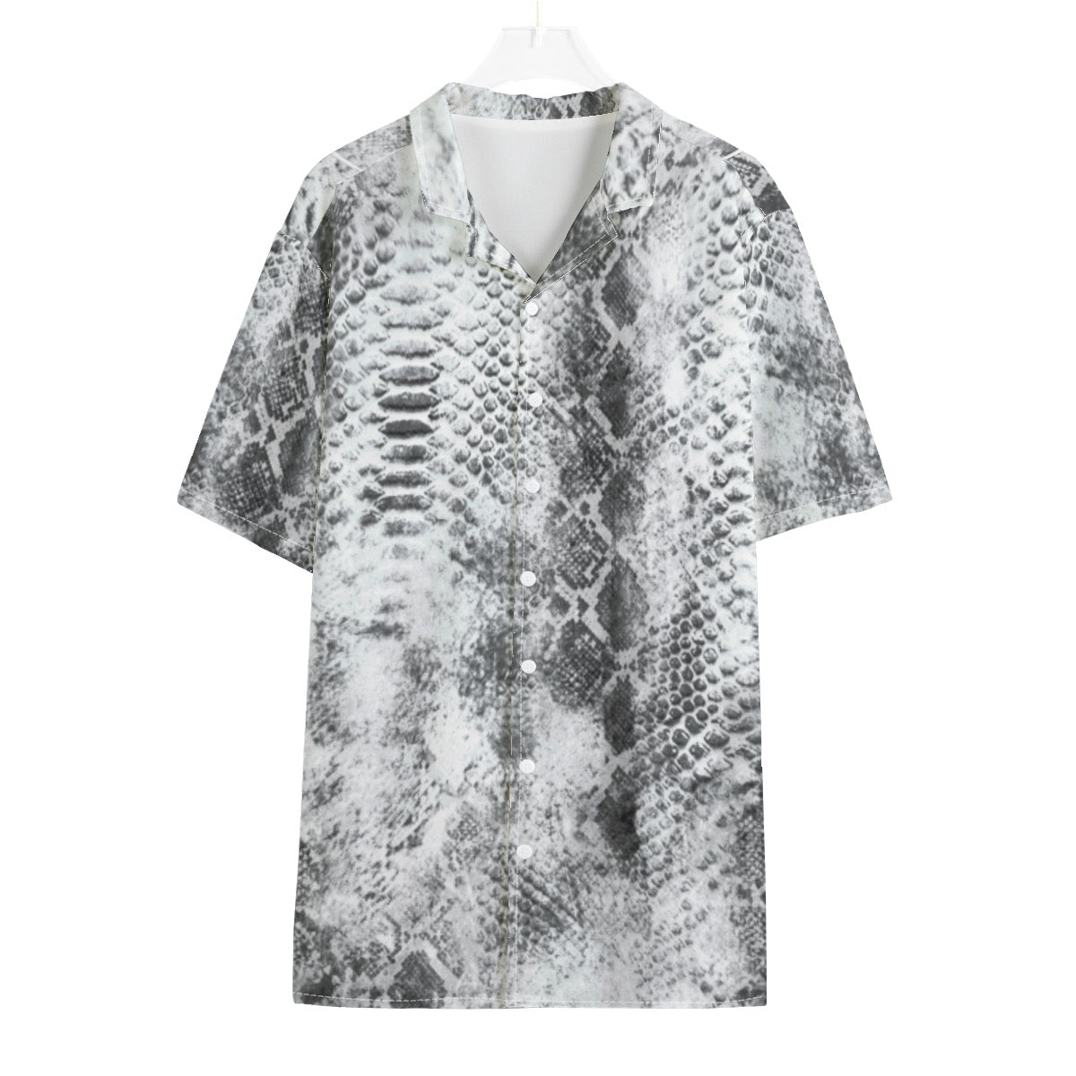 White Snakeskin & Bone Hawaiian Shirt