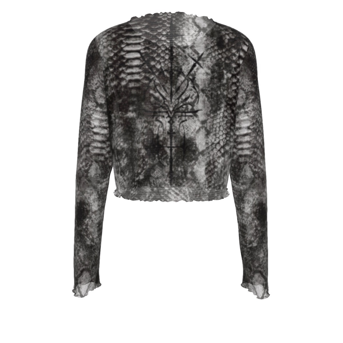 Snake Skin Mesh Long Sleeves T-shirt