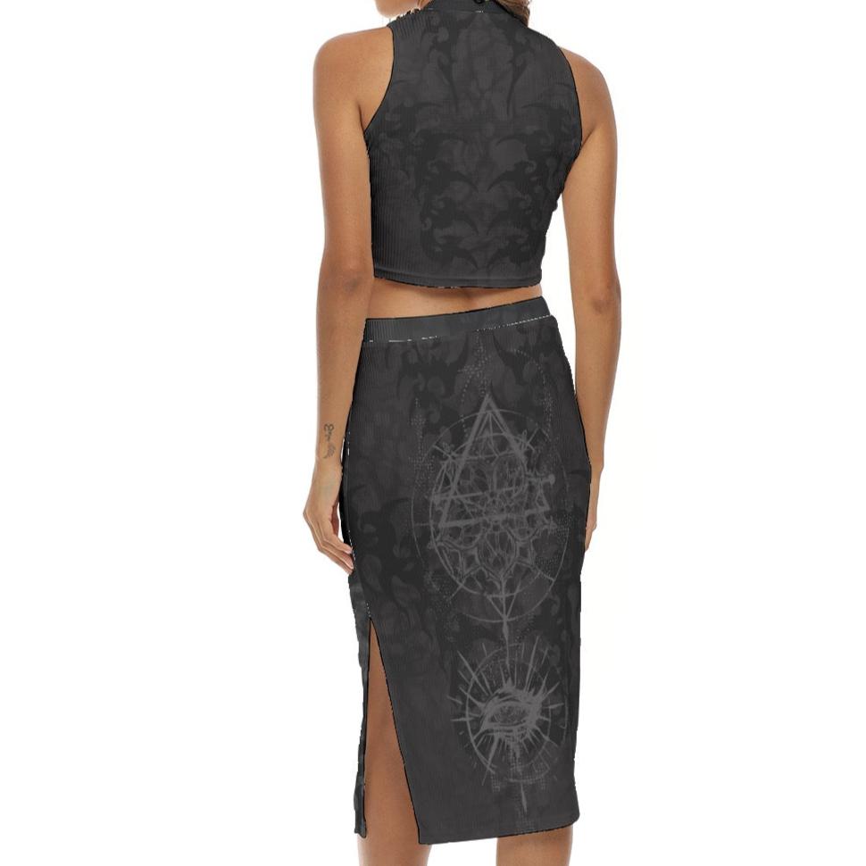 Cathedral Fractal Tank Top & Split High Skirt Set