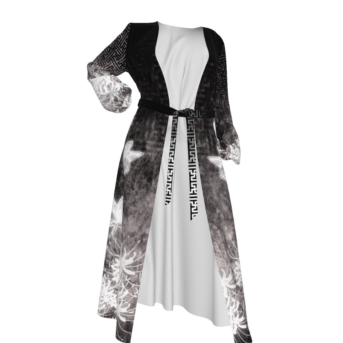 White Sayagata Chiffon Robe