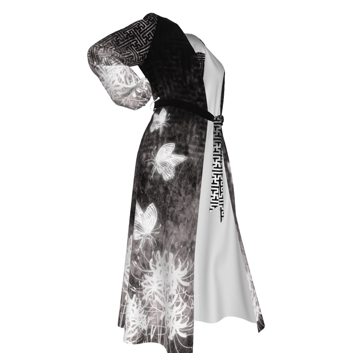 White Sayagata Chiffon Robe