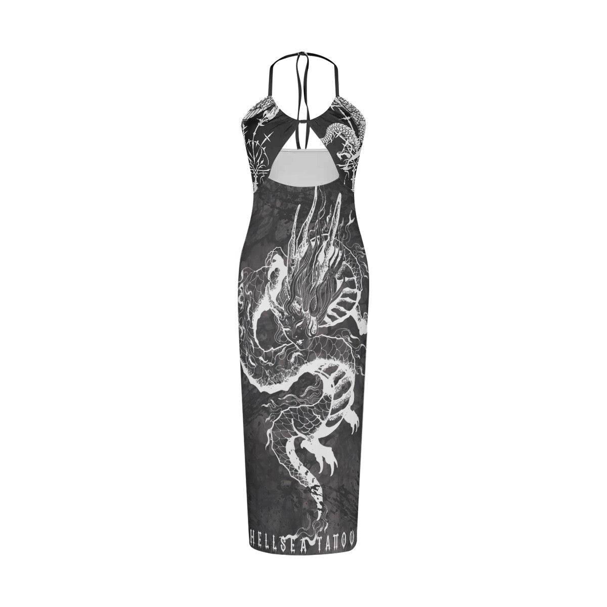 Dragon Lady Graphite Hollow Dress