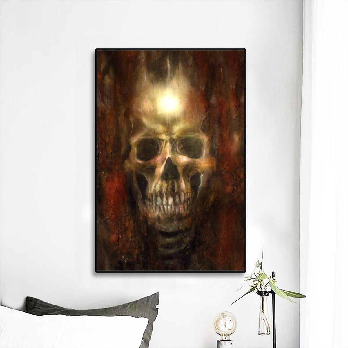 Mixed Media & Acrylic Skull Painting Print