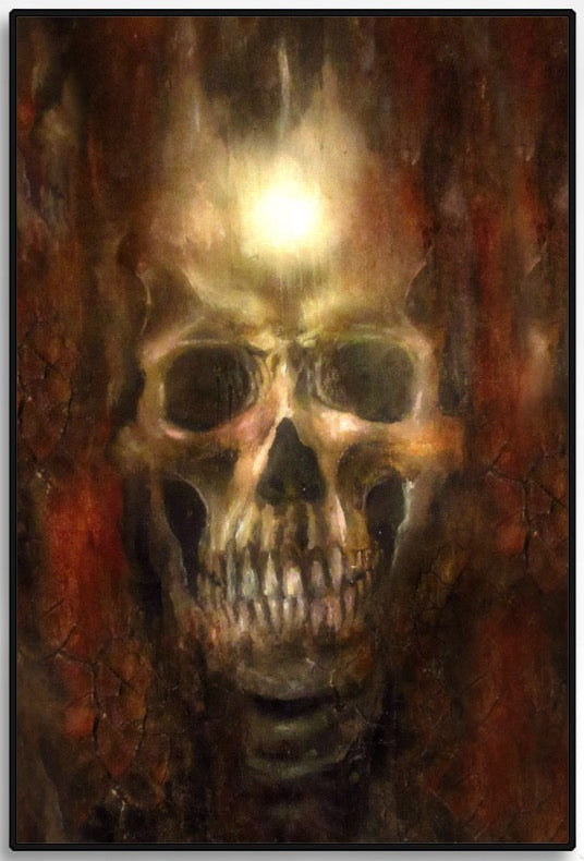 Mixed Media & Acrylic Skull Painting Print