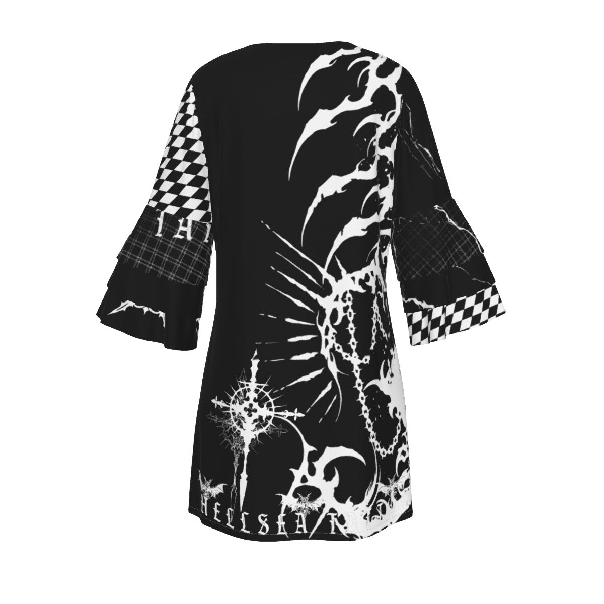 Ryleigh Collage Ruffle Sleeve Dress