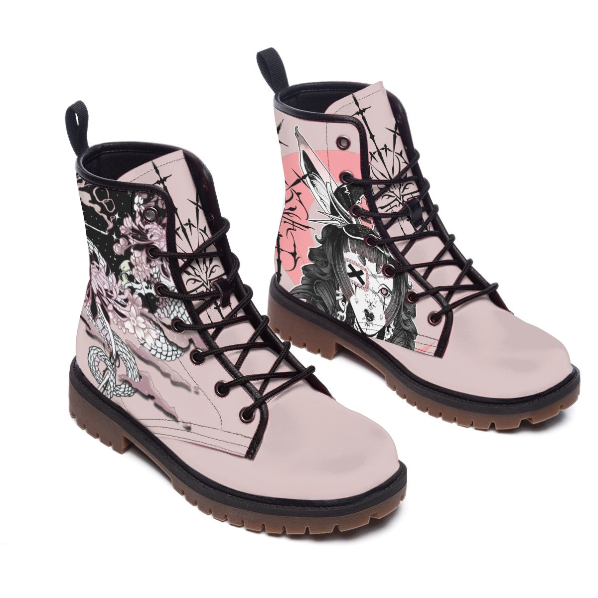 Sakura Dragon Daydream Martin Style Boots (Men)