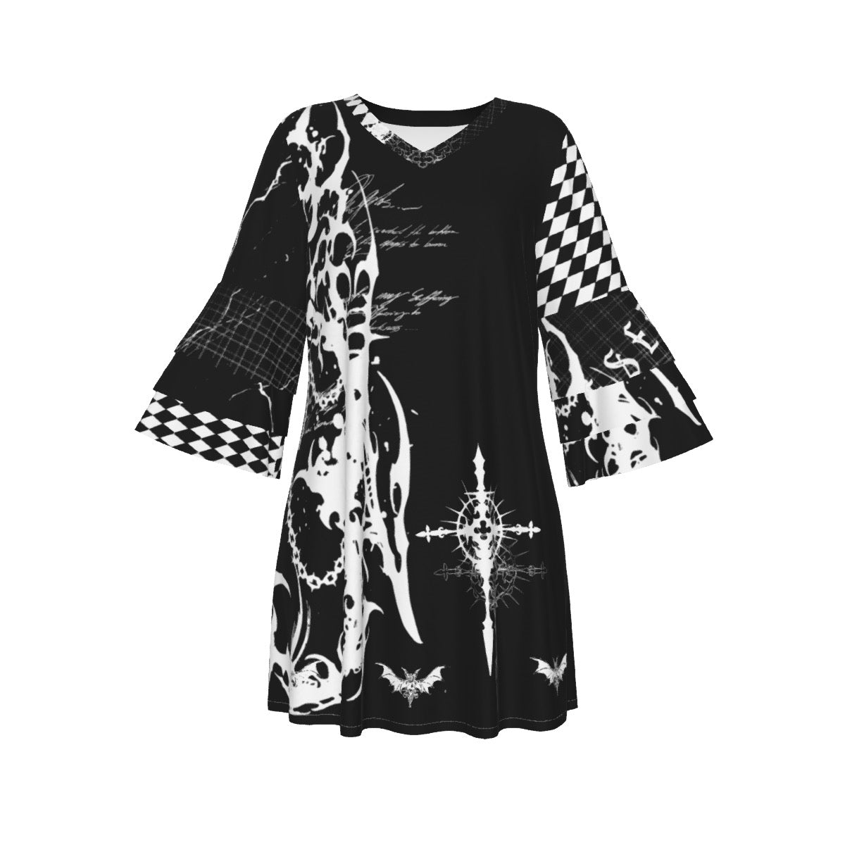 Ryleigh Collage Ruffle Sleeve Dress