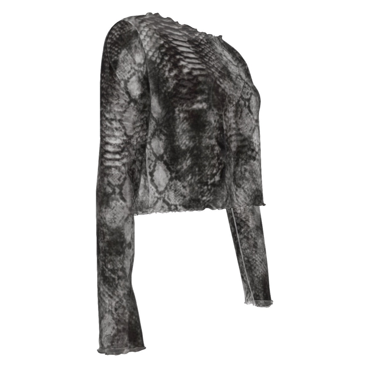 Snake Skin Mesh Long Sleeves T-shirt