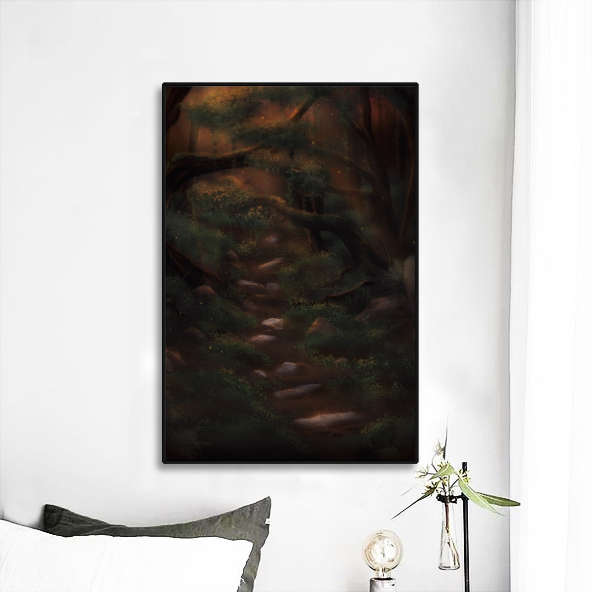 "The Path" Black Frame Painting