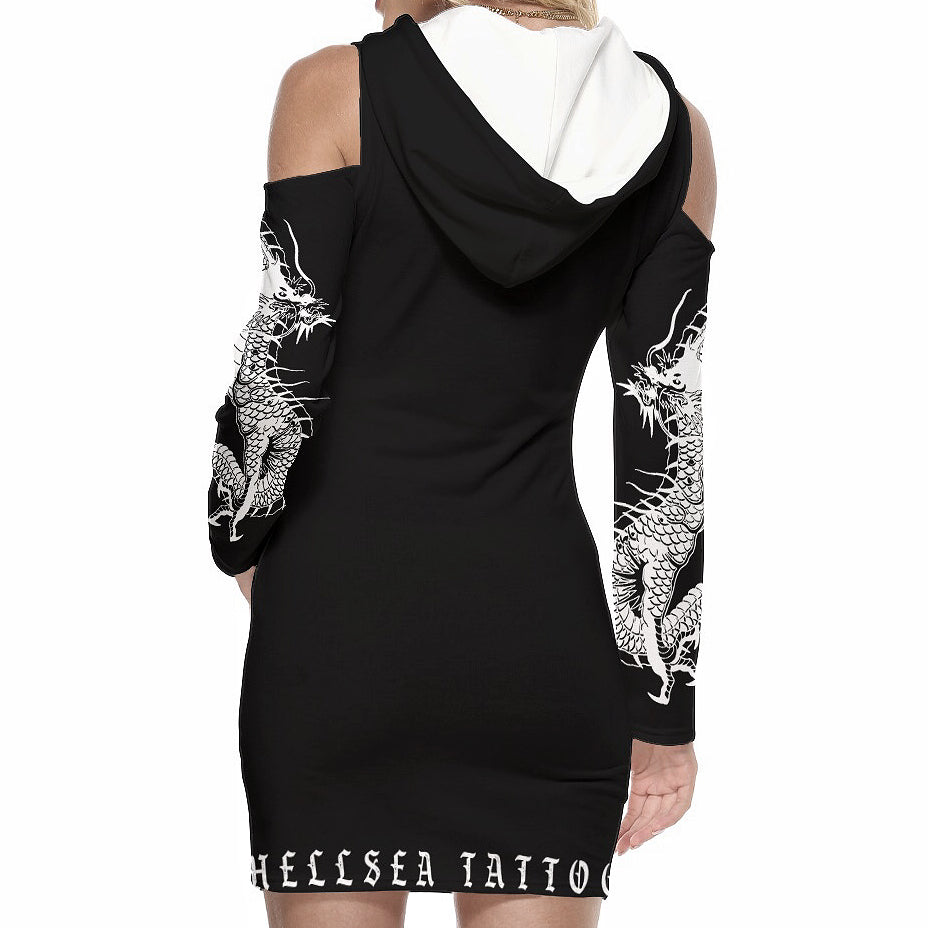 HELLSEA Hooded Black Dragon Dress