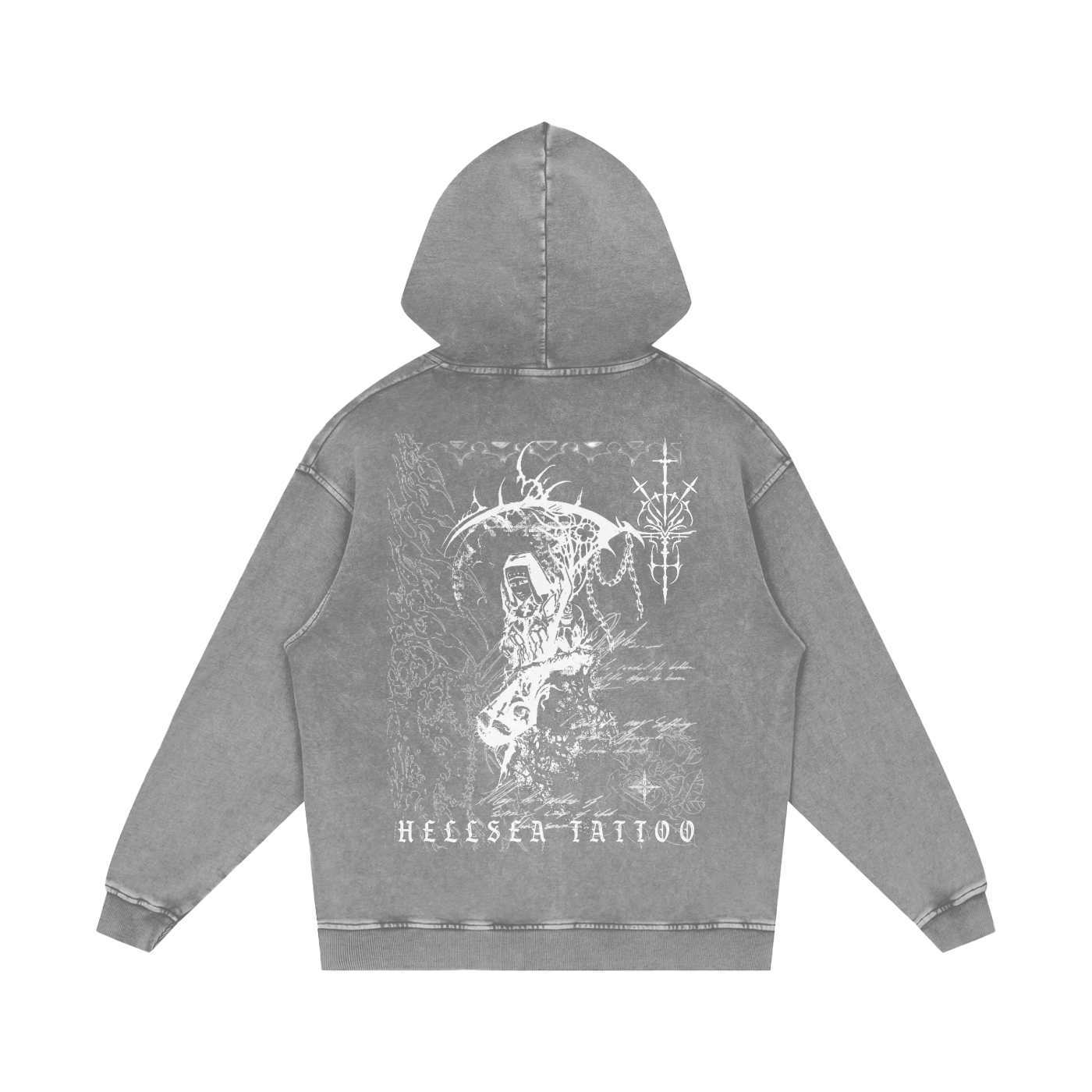 Grave Rubbing Acid Wash Oversize Hoodie