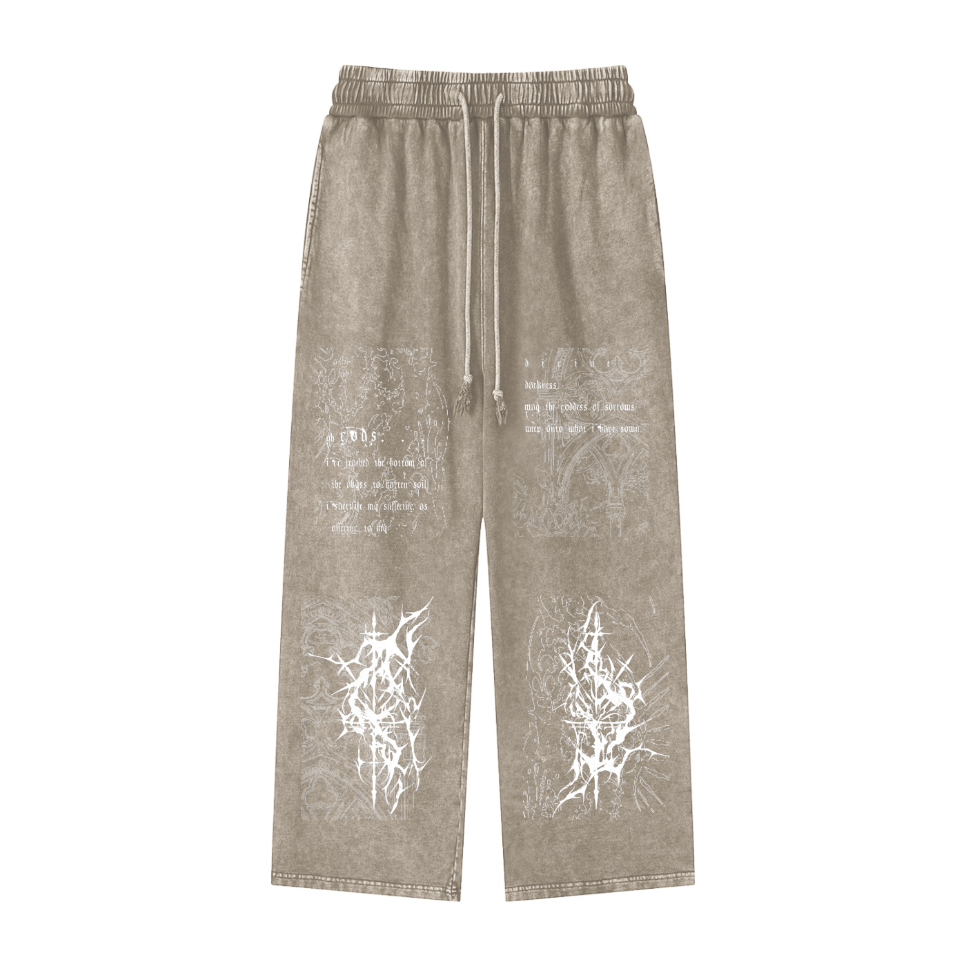 Grave Rubbing Acid Wash Straight Leg Pants