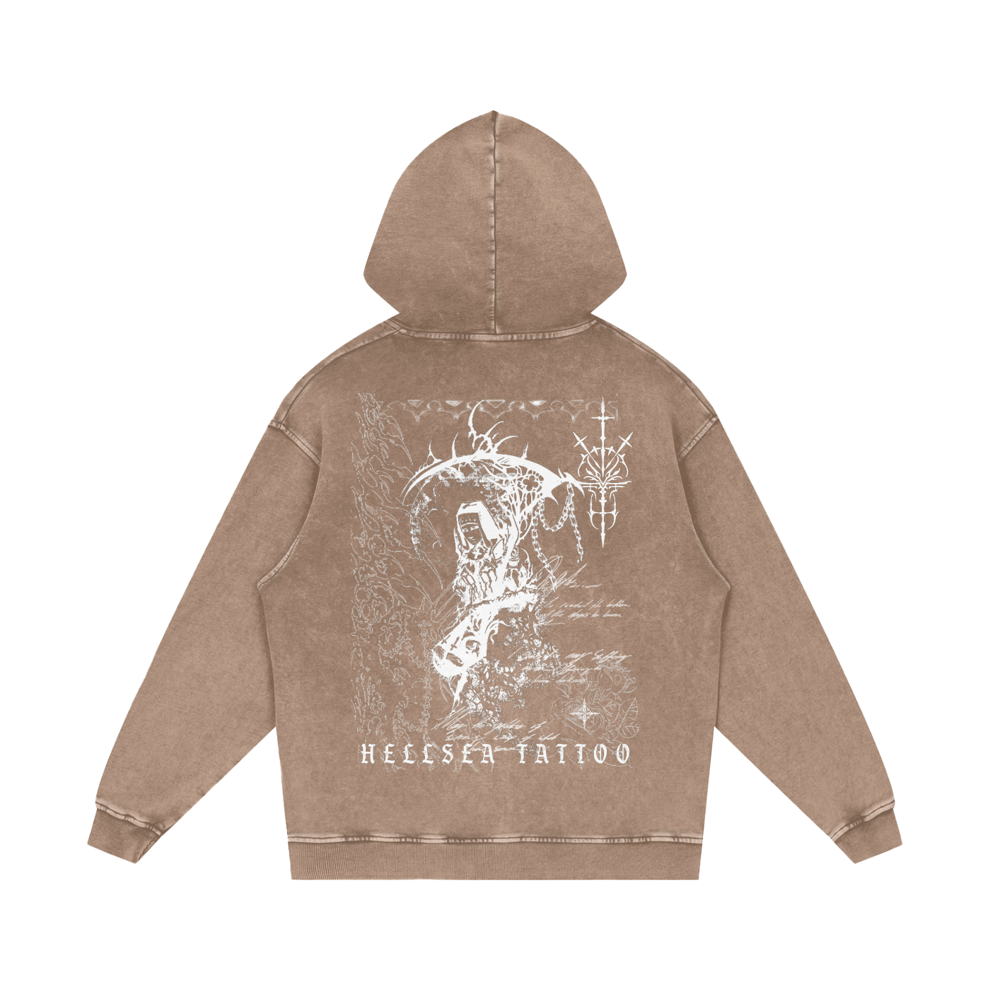 Grave Rubbing Acid Wash Oversize Hoodie