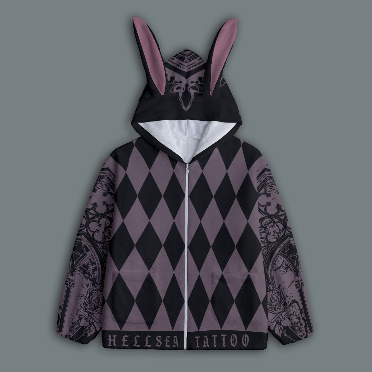 Noire Baroque Bunny Hoodie