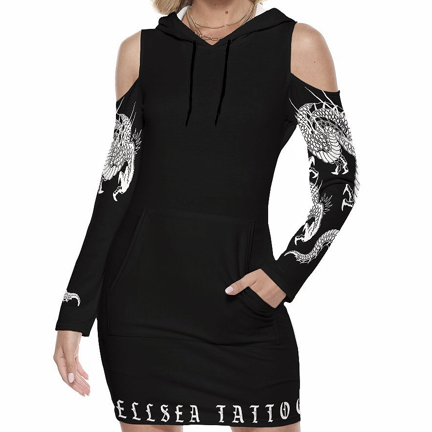 HELLSEA Hooded Black Dragon Dress
