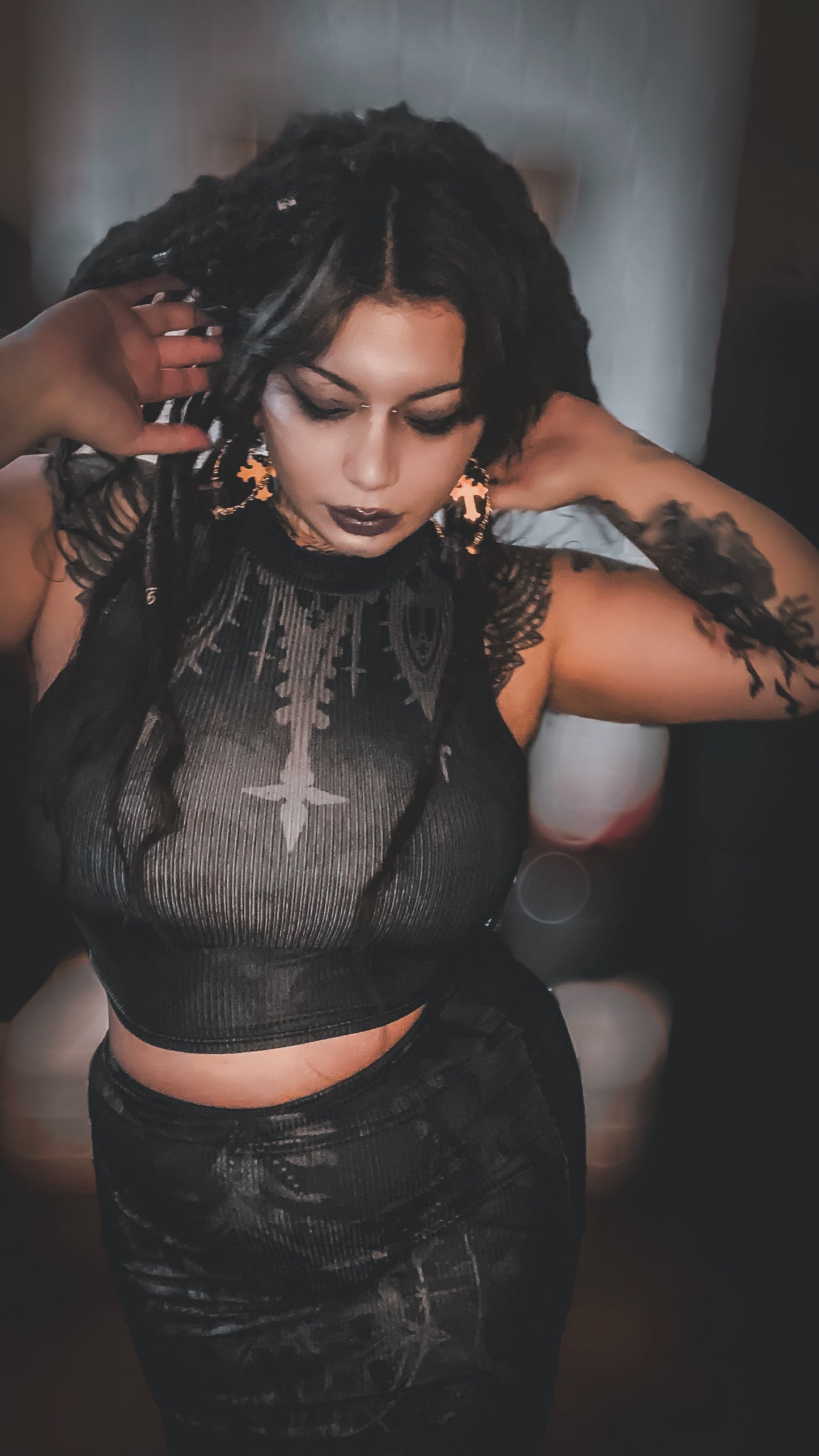 Cathedral Fractal Tank Top & Split High Skirt Set