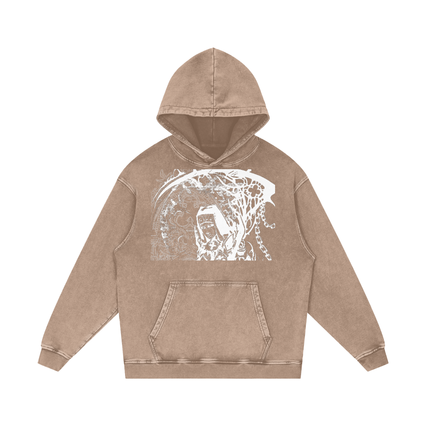 Grave Rubbing Acid Wash Oversize Hoodie