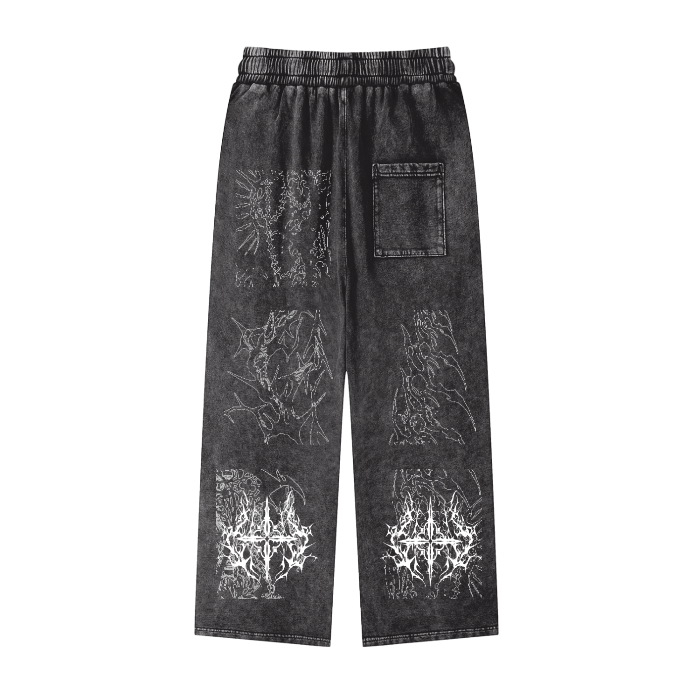 Grave Rubbing Acid Wash Straight Leg Pants