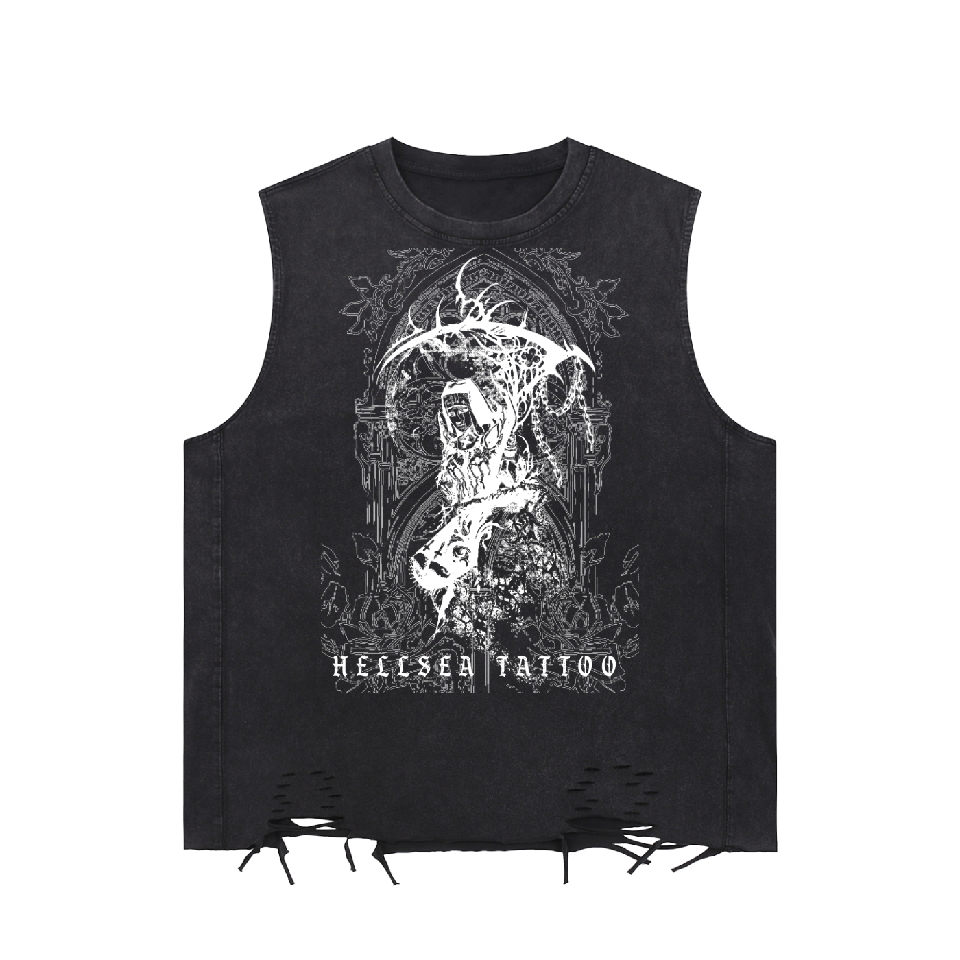 Faith Reaper Stressed Snow Washed Tank Top