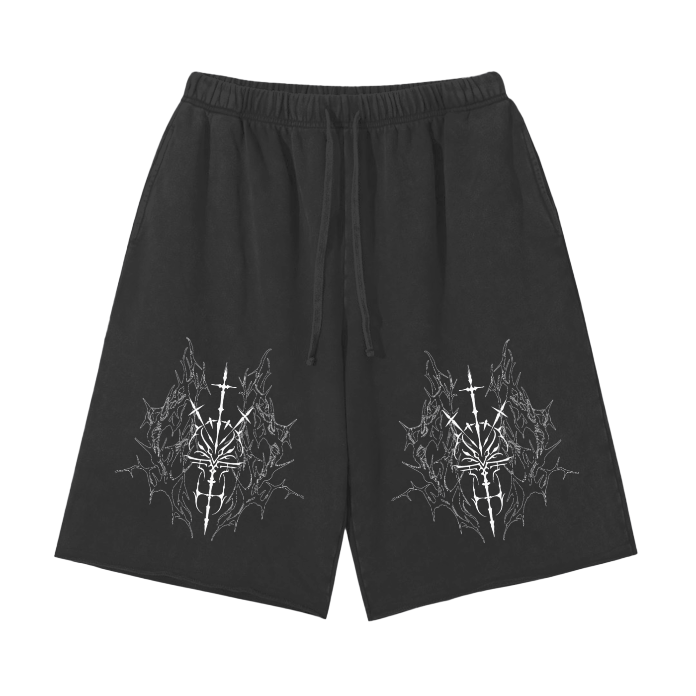 Blvck Briar Sigil Scattered Edge Vintage Washed Shorts