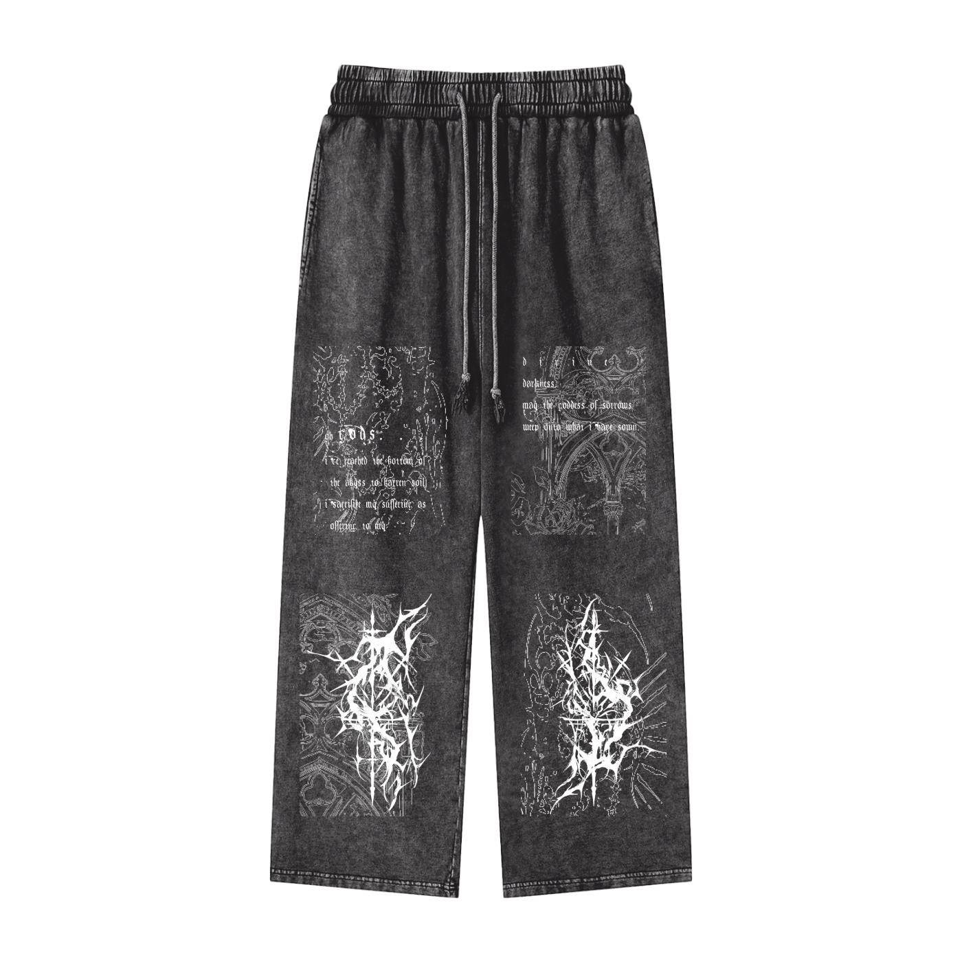 Grave Rubbing Acid Wash Straight Leg Pants