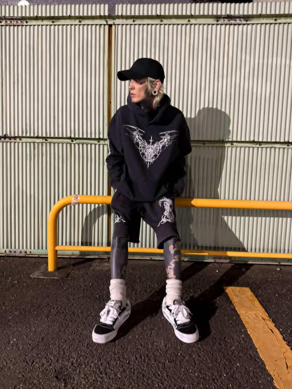Blessed Sigil Snow Washed Loose Cotton Hoodie