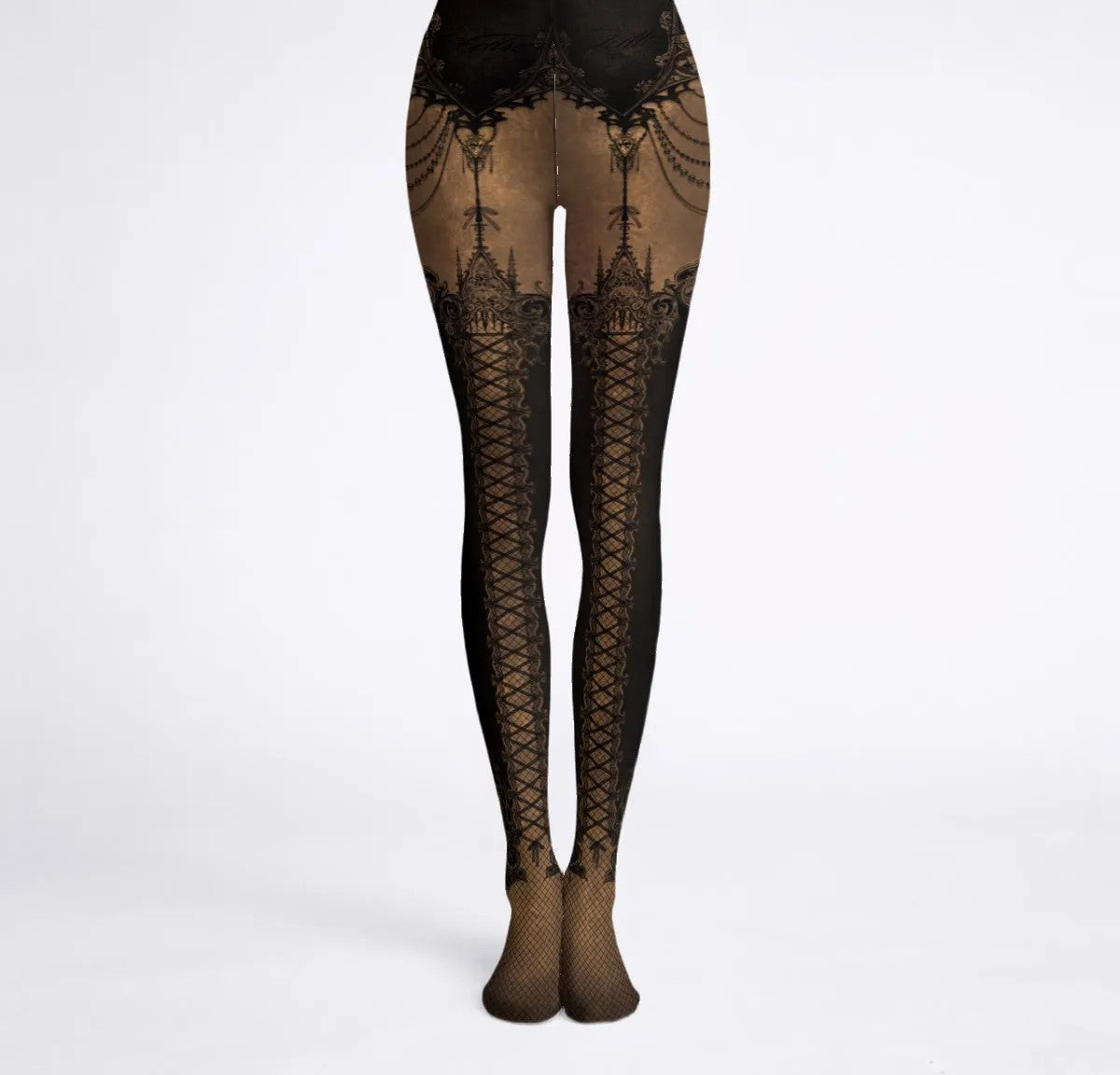 Élise Illustrated Tights Dark