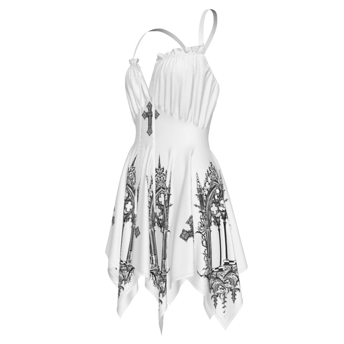 Gothic White Vampire Cross Slip Dress