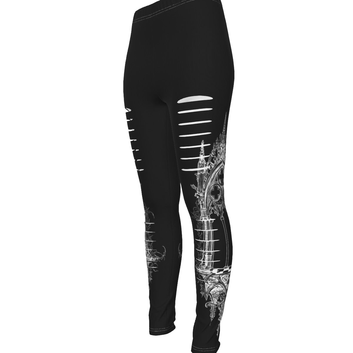 Ripped Black Cathedral Leggings