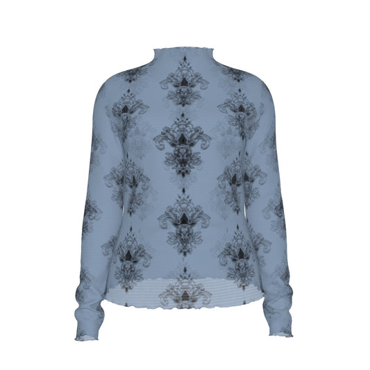 Periwinkle Ornamental Mesh Shirt