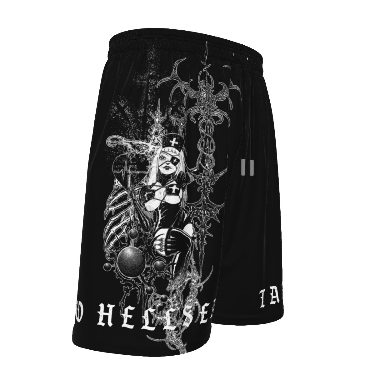 Black Sigil Nurse Beach Shorts