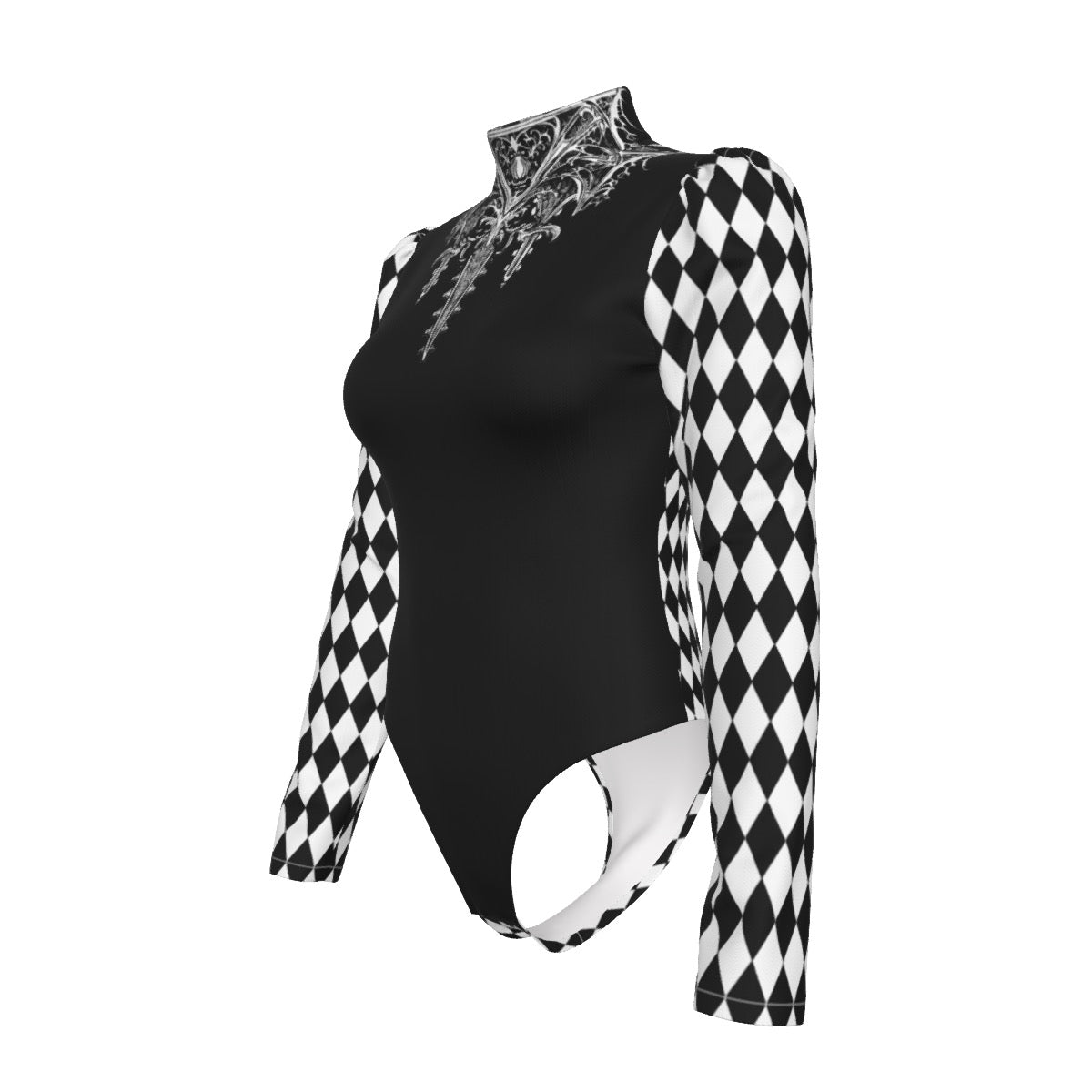 Harlequin Vamp Puff Sleeve Bodysuit