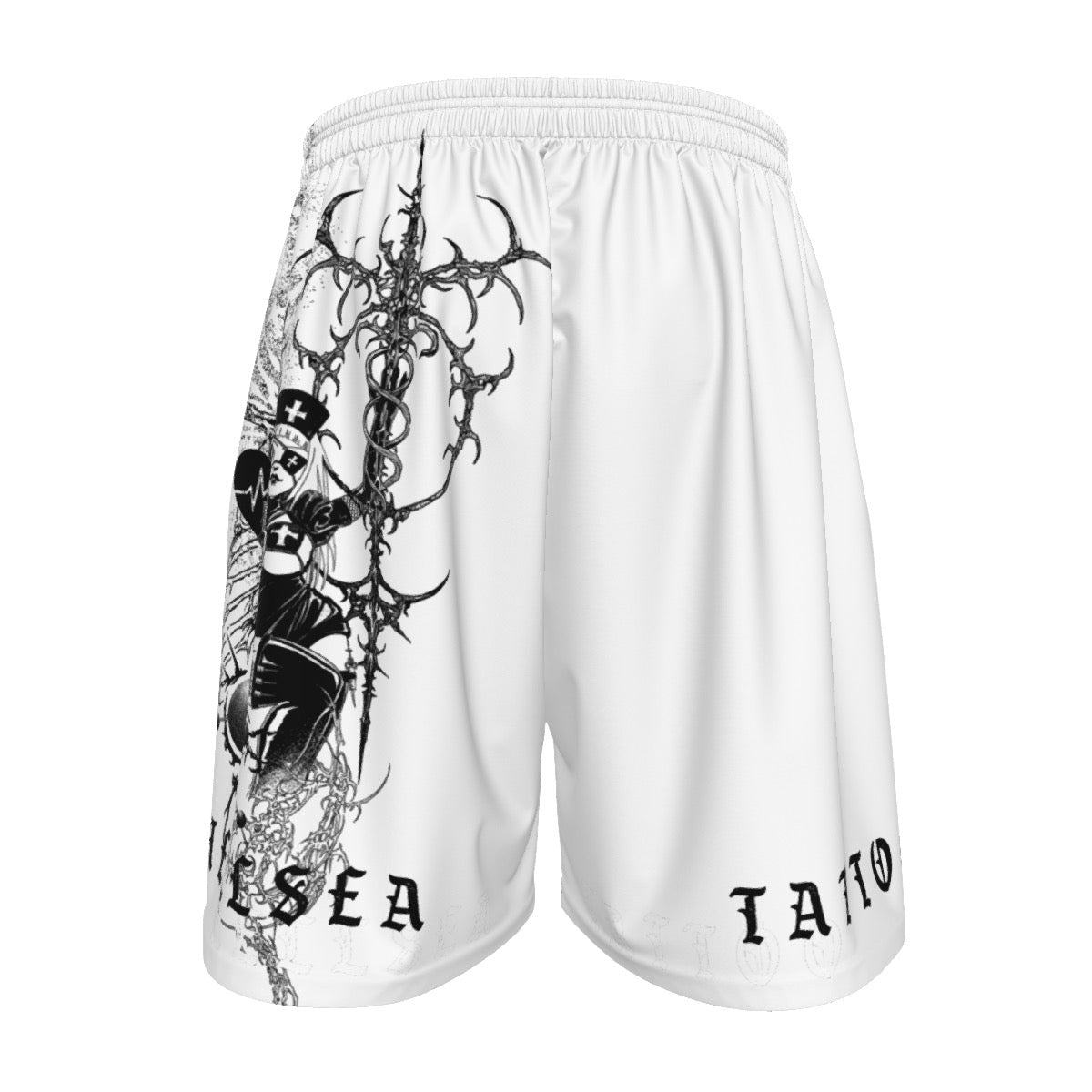 White Sigil Nurse Beach Shorts