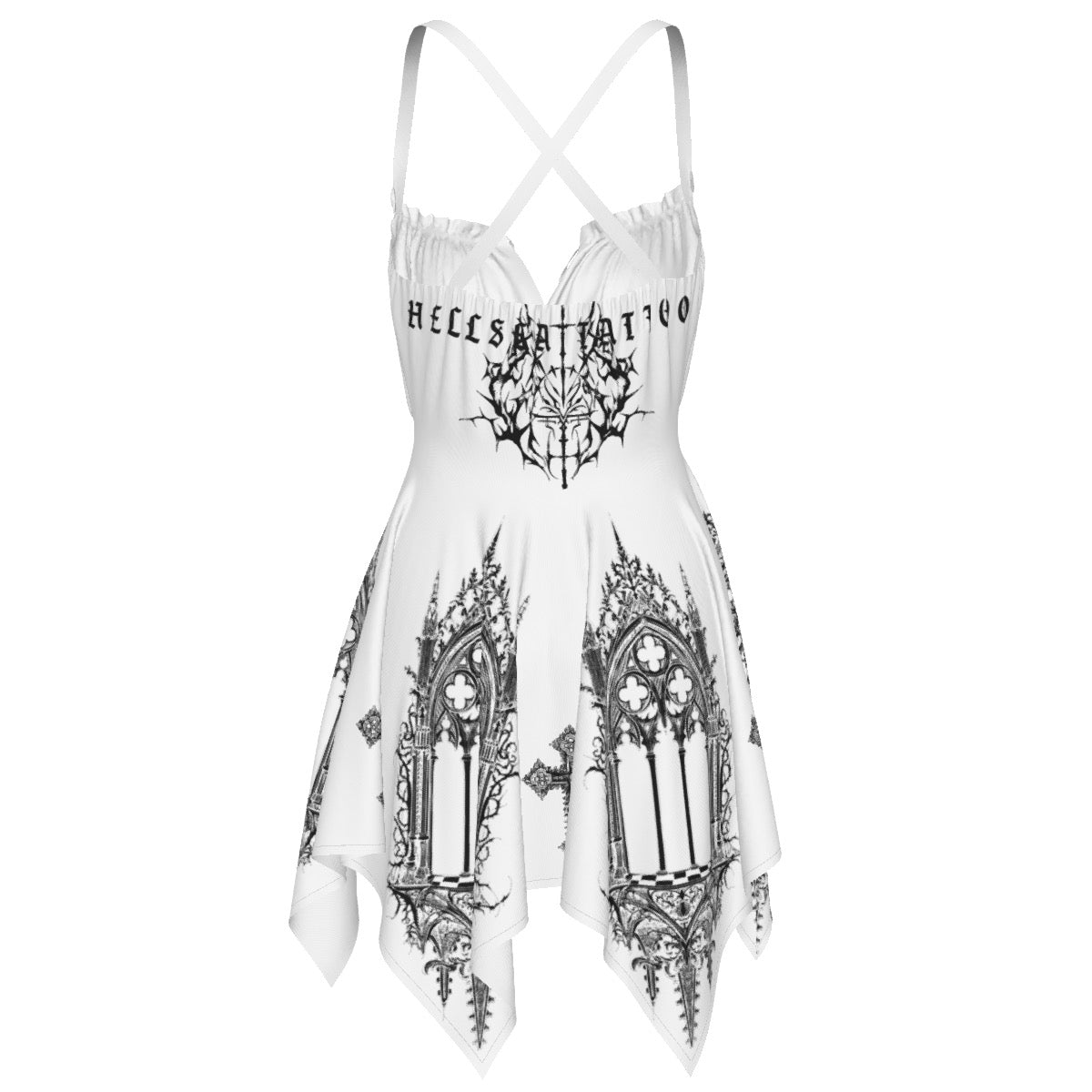 Gothic White Vampire Cross Slip Dress