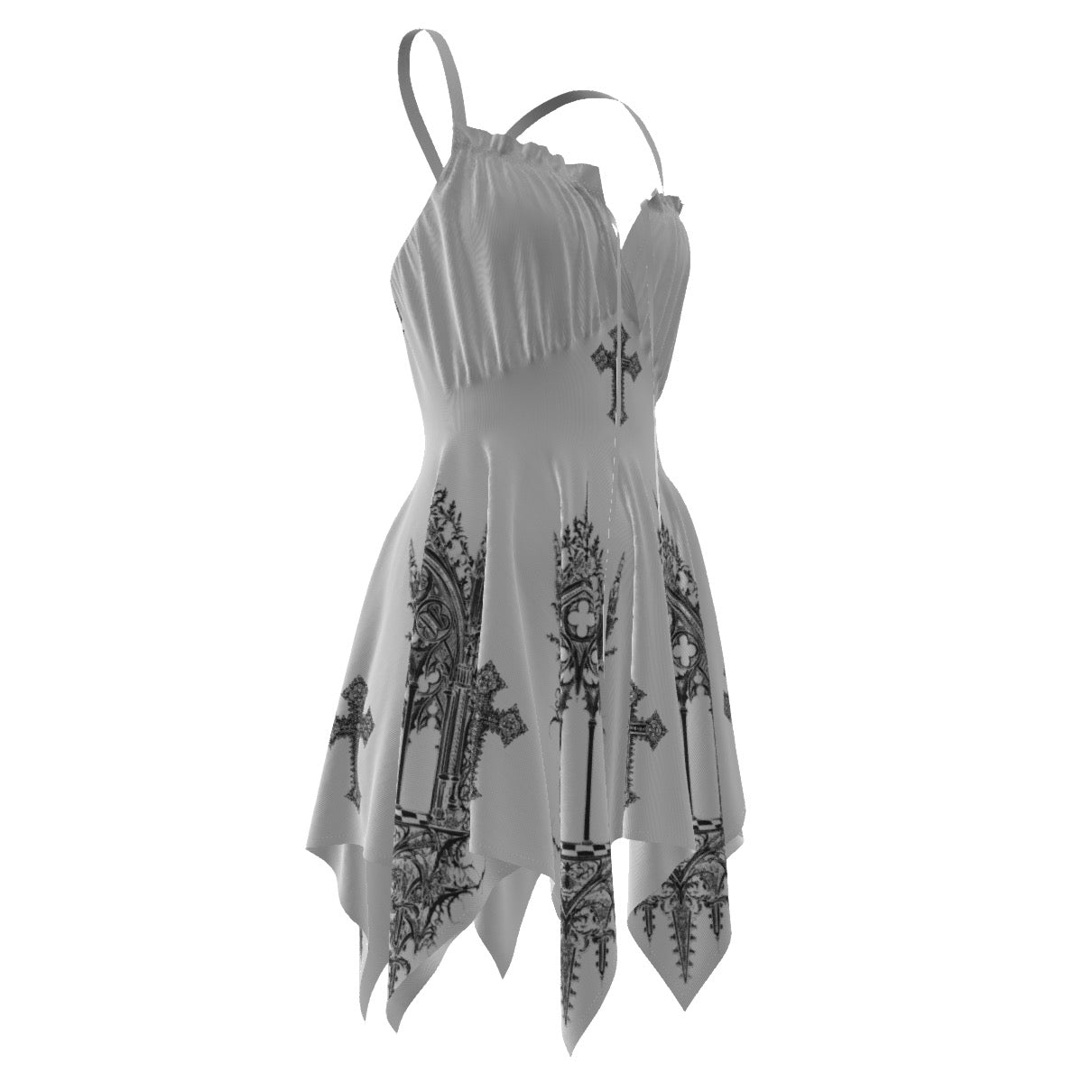 Gothic White Vampire Cross Slip Dress