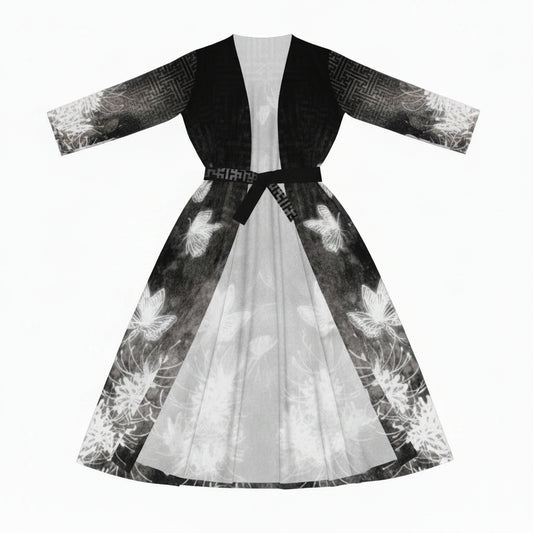 White Sayagata Chiffon Robe