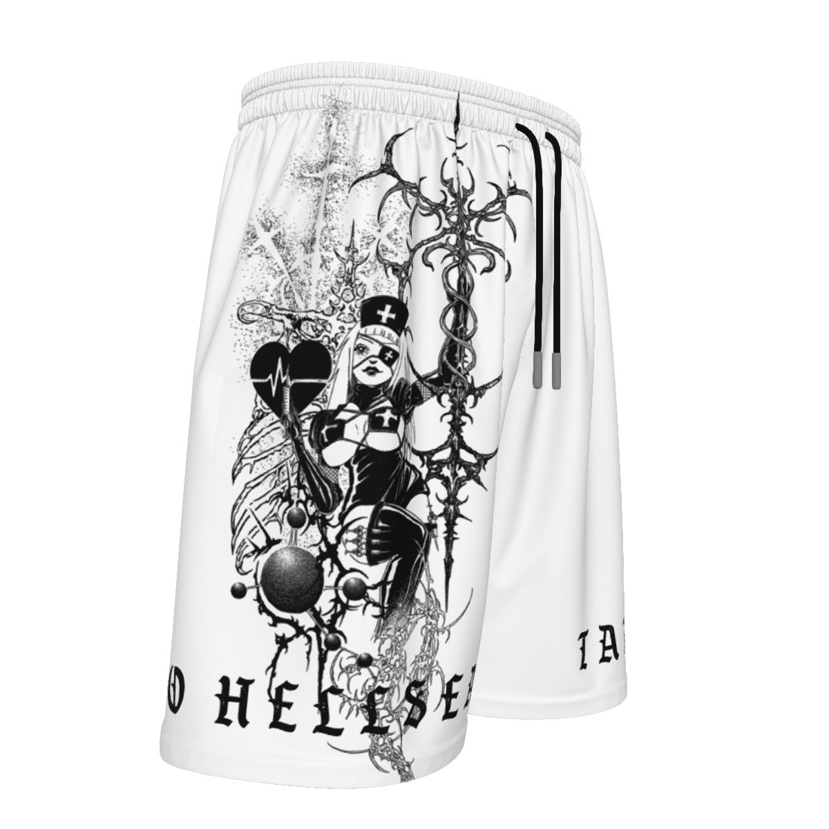 White Sigil Nurse Beach Shorts
