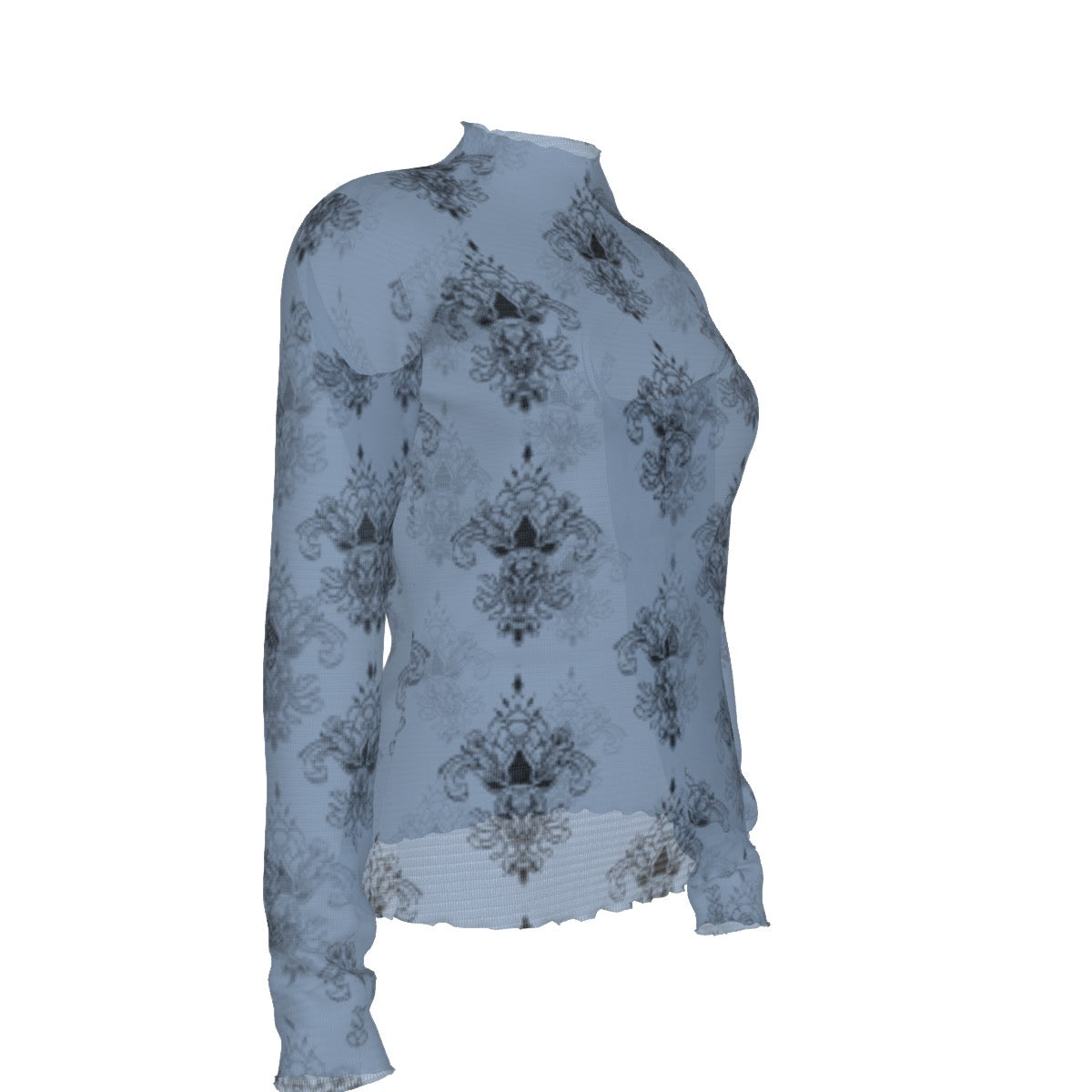 Periwinkle Ornamental Mesh Shirt